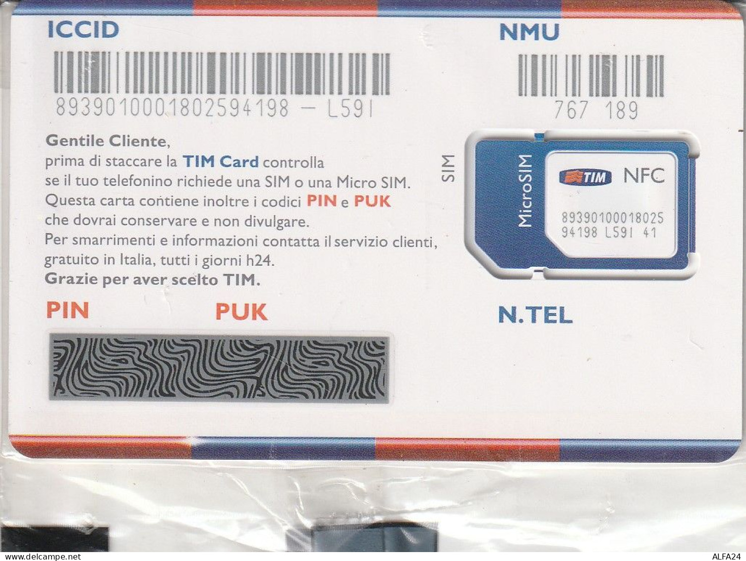 GSM SIM TIM   (CZ2146 - [2] Sim Cards, Prepaid & Refills
