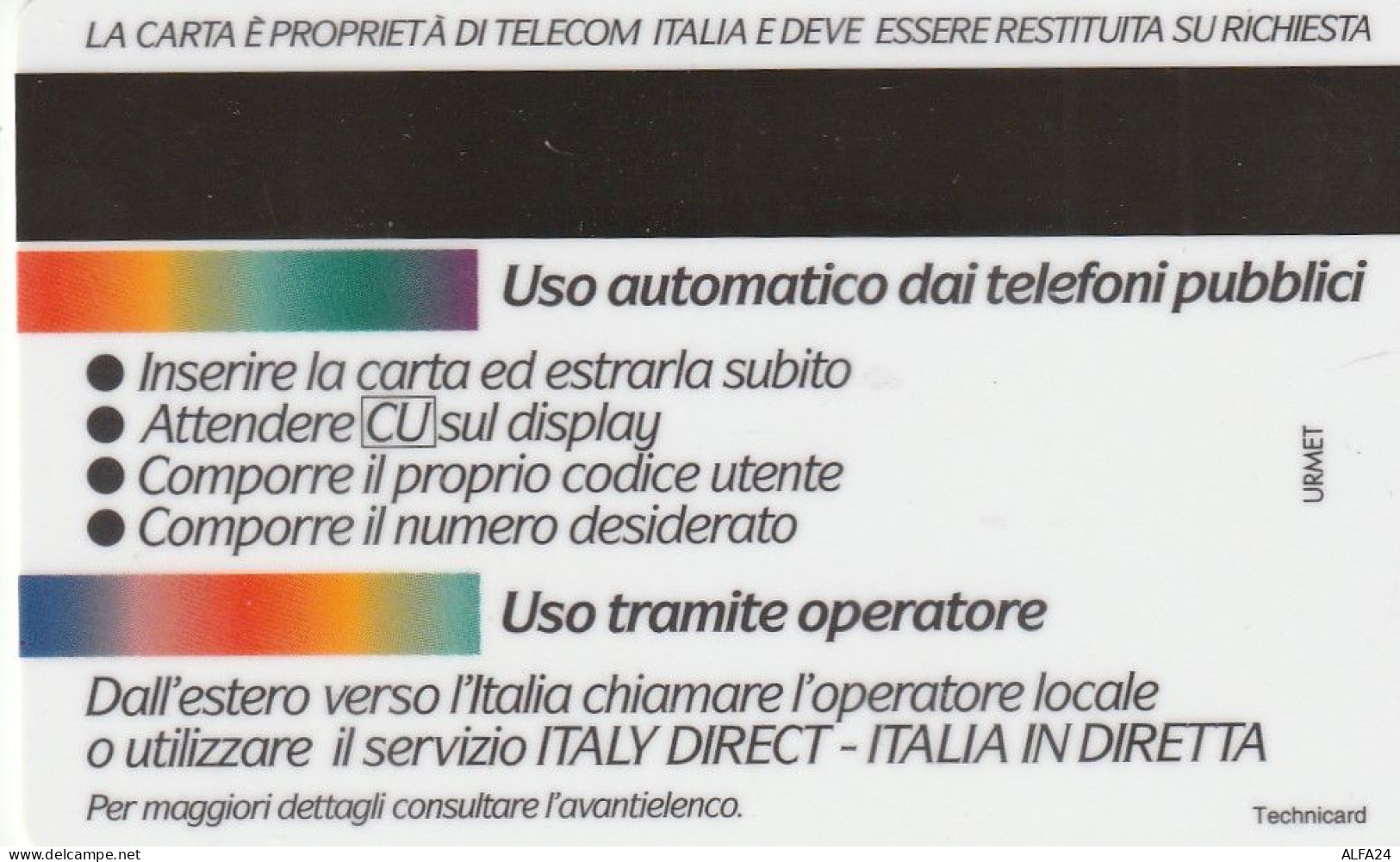 CARTA DI CREDITO TELECOM  (CZ2115 - Speciaal Gebruik