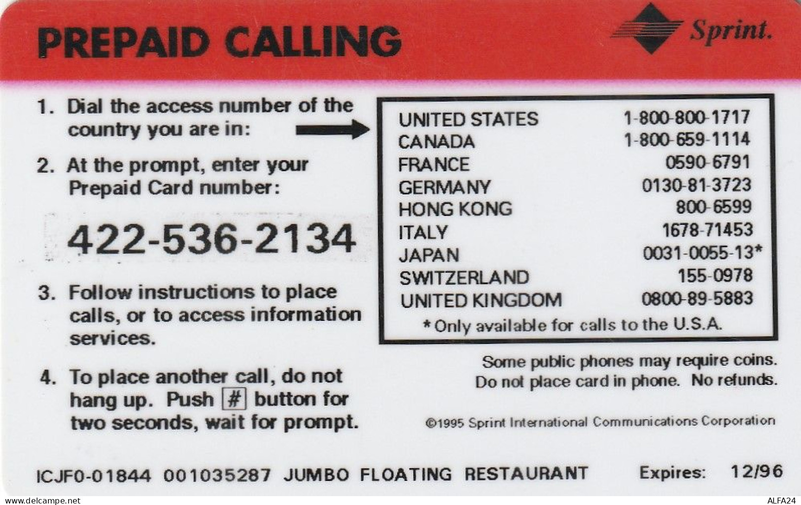 PREPAID PHONE CARD ITALIA SPRINT (CZ2097 - Publiques Ordinaires