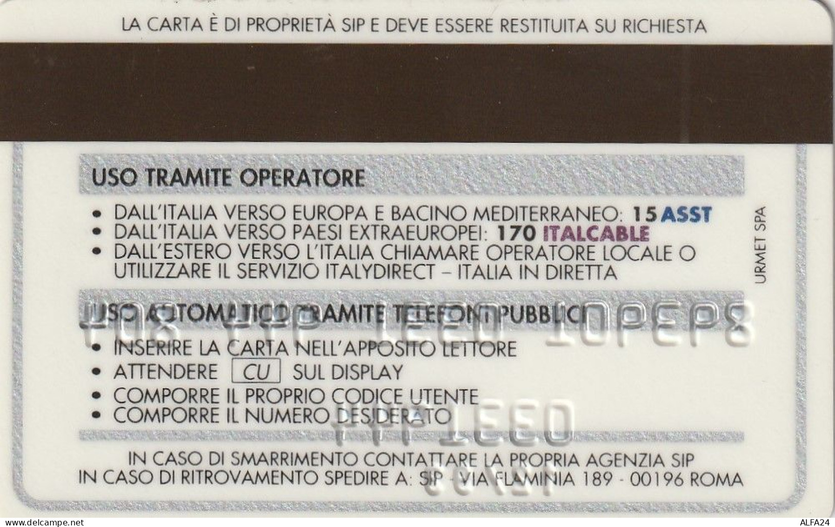 CARTA DI CREDITO TELEFONICA SIP 12/93  (CZ2112 - Sonderzwecke
