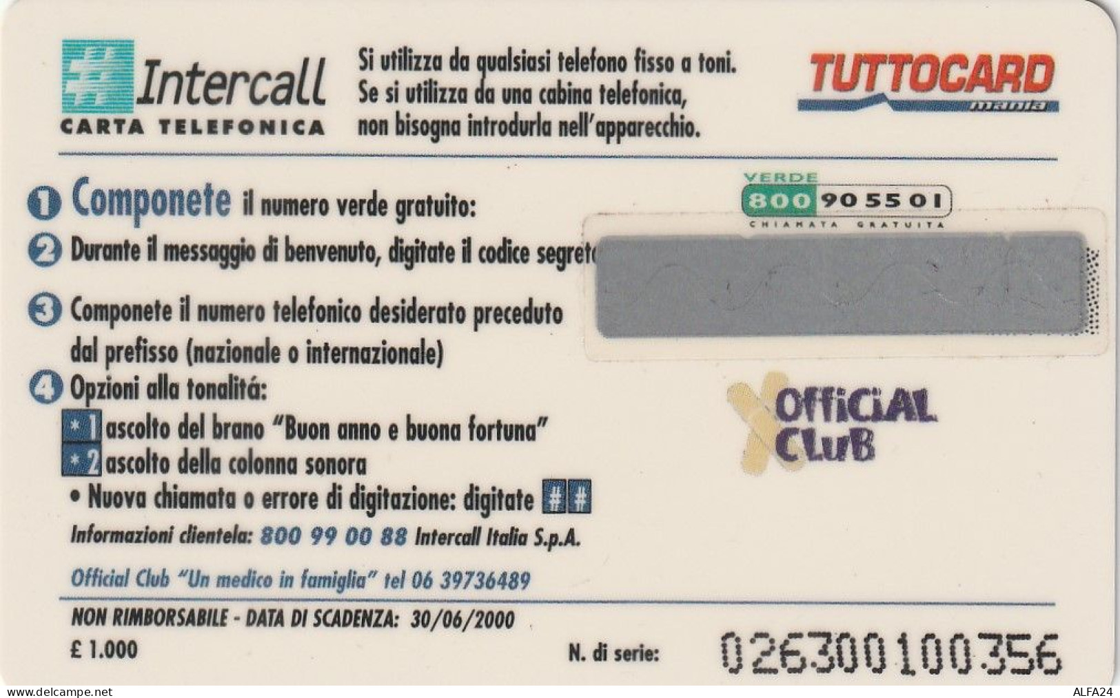 PREPAID PHONE CARD ITALIA INTERCALL  (CZ2049 - Public Ordinary