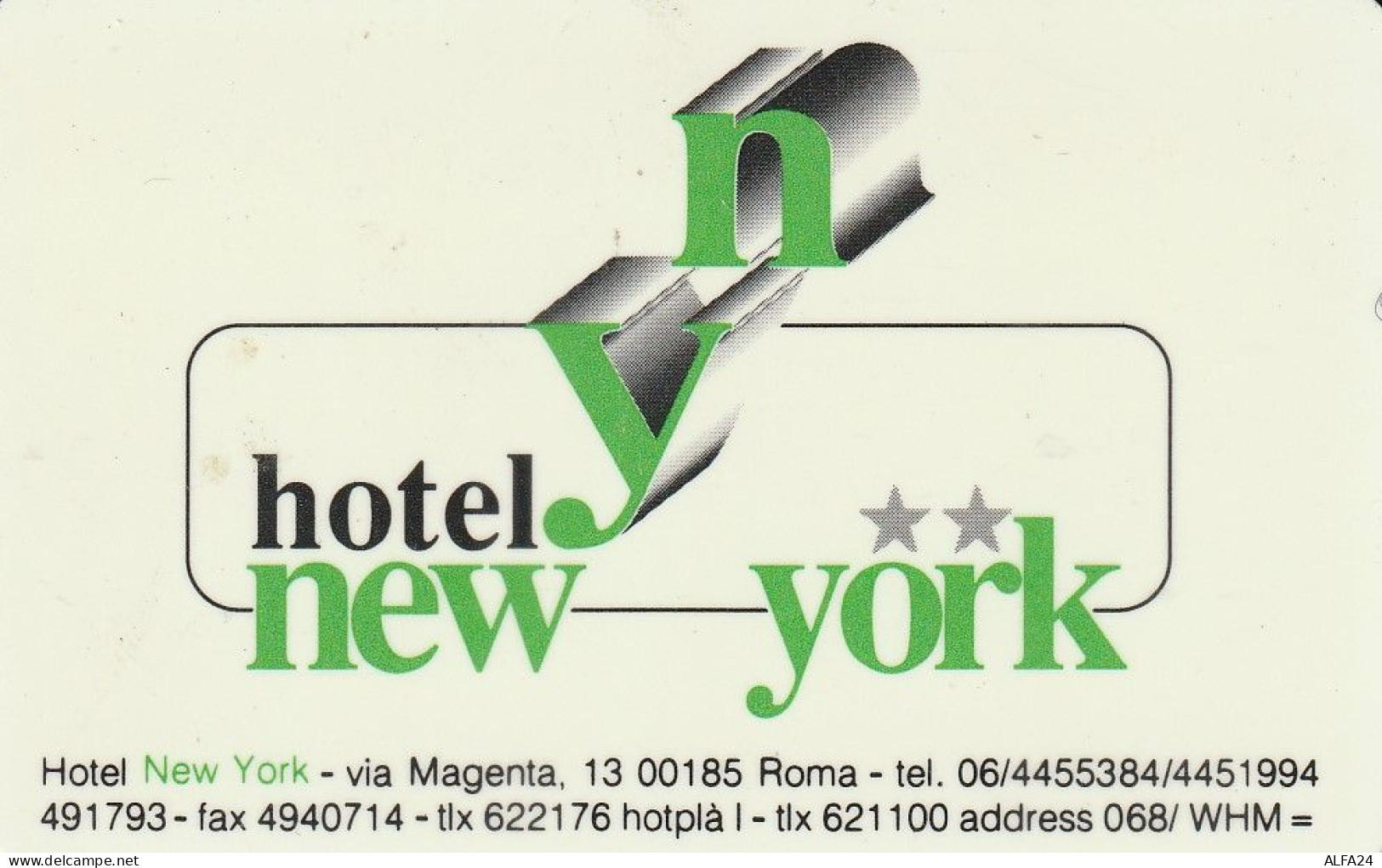 SCHEDA PER CAMERE ALBERGO  (CZ2027 - Hotel Keycards