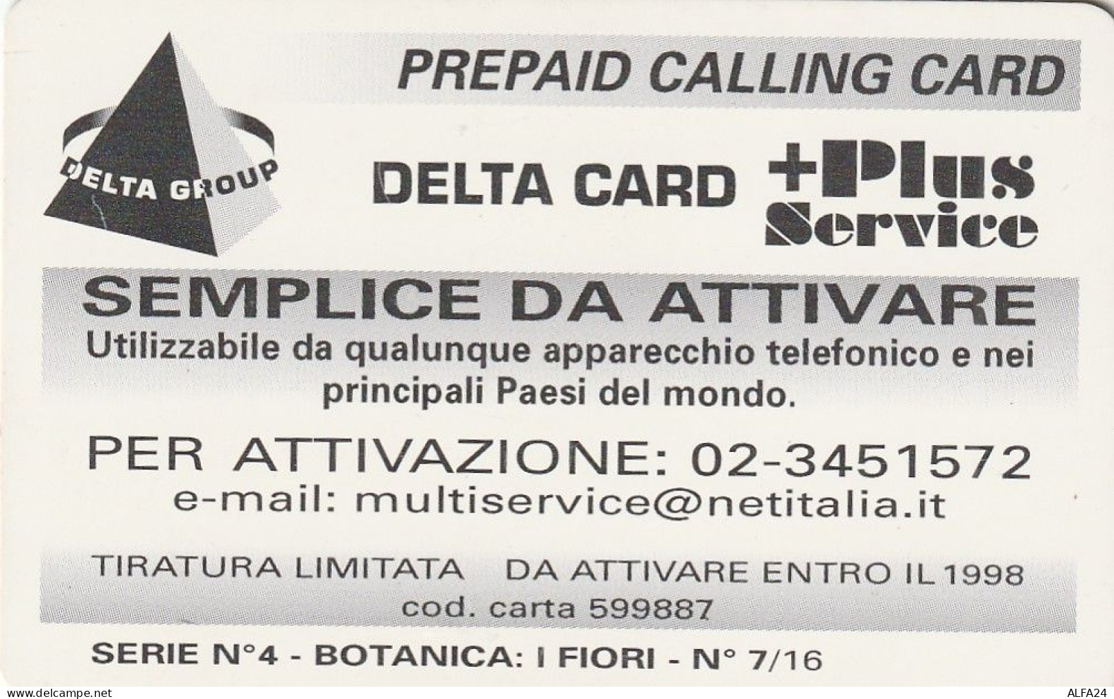 PREPAID PHONE CARD ITALIA  (CZ2016 - Openbaar Gewoon
