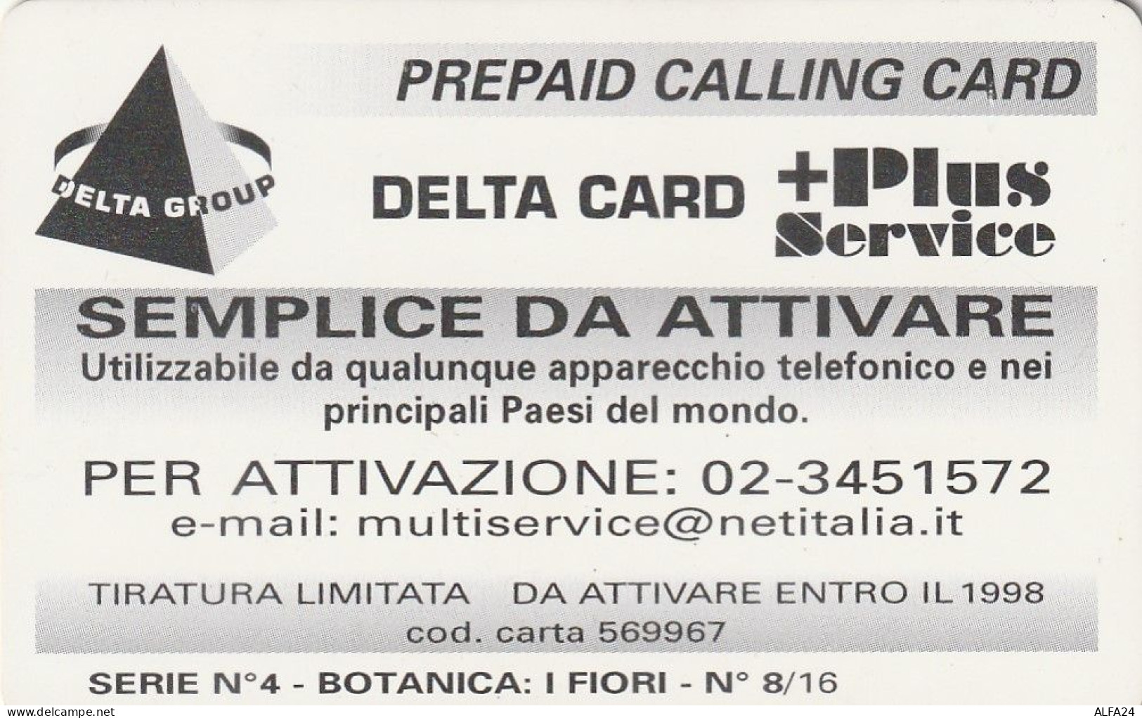 PREPAID PHONE CARD ITALIA  (CZ2017 - Públicas Ordinarias