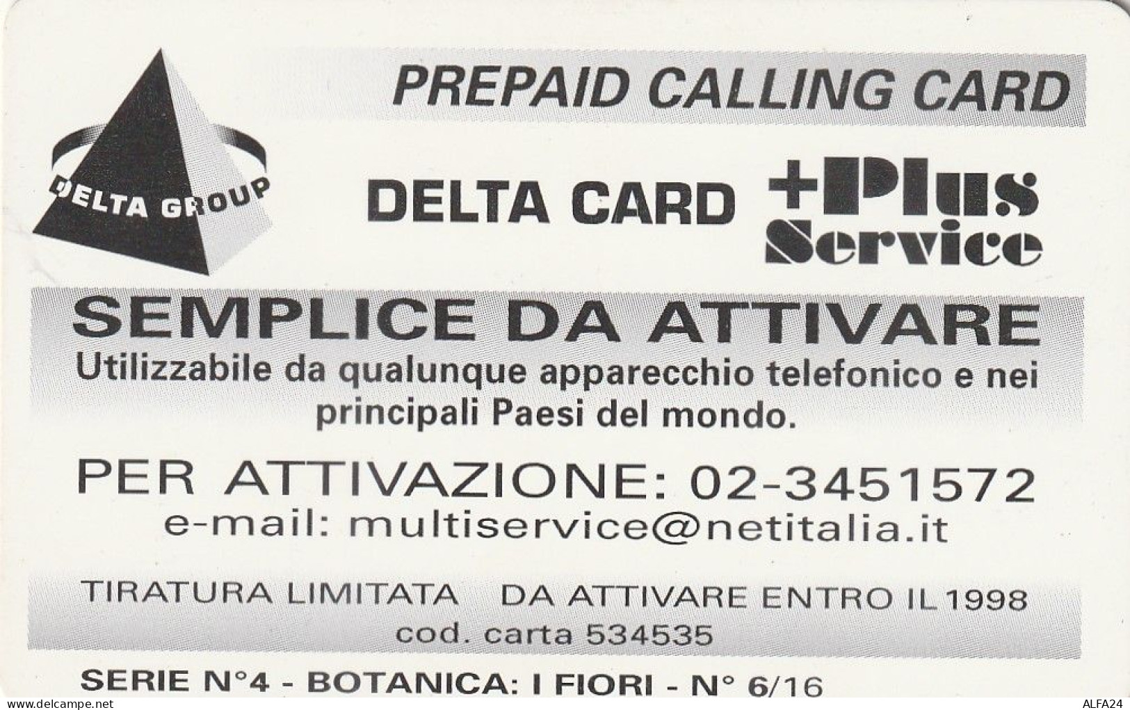 PREPAID PHONE CARD ITALIA  (CZ2005 - Publiques Ordinaires