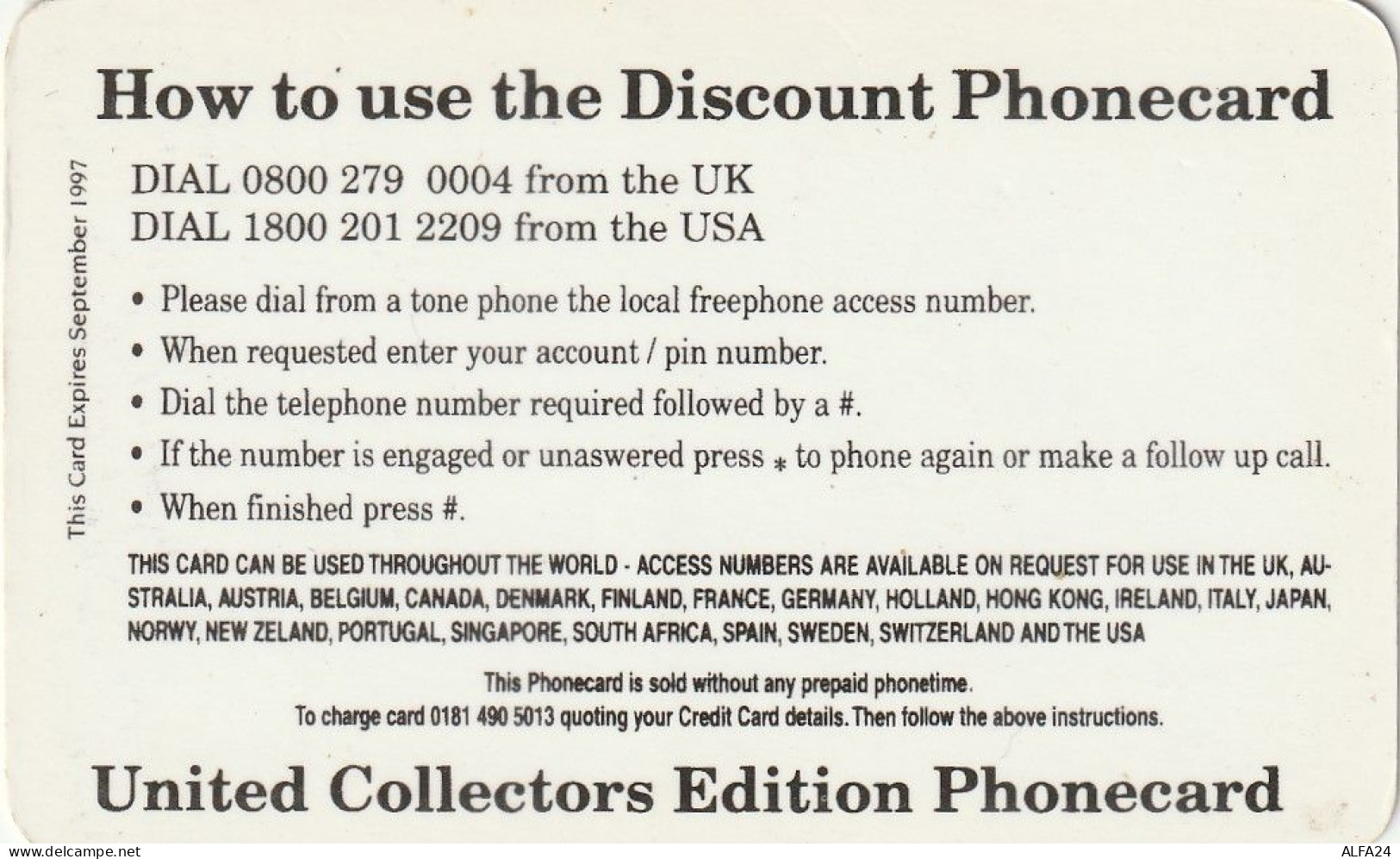 PREPAID PHONE CARD UK LADY DIANA (CZ2001 - BT Kaarten Voor Hele Wereld (Vooraf Betaald)