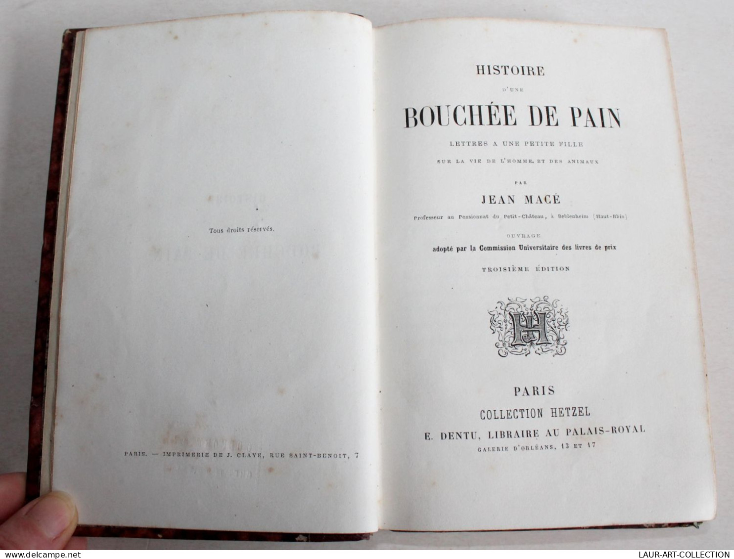 HISTOIRE D'UNE BOUCHEE DE PAIN LETTRES A UNE PETITE FILLE Par MACE, HETZEL DENTU, LIVRE ANCIEN XIXe SIECLE (2204.64) - 1801-1900