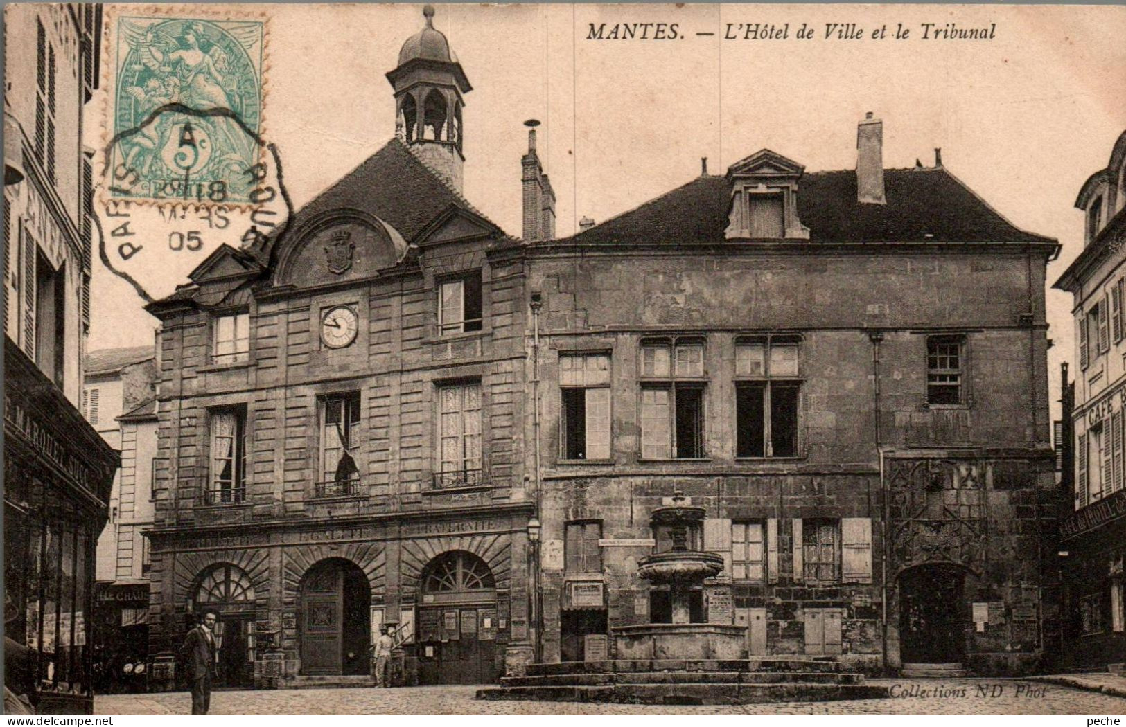 N°2421 W -cpa Mantes -l'hôtel De Ville Et Le Tribunal- - Mantes La Ville