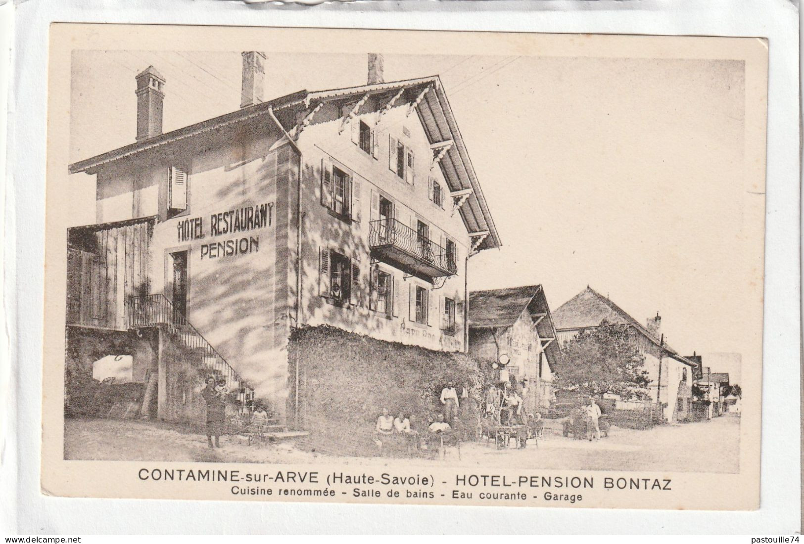 CPA :  14 X 9  -  CONTAMINE-sur-ARVE  -  HOTEL-PENSION BONTAZ - Contamine-sur-Arve