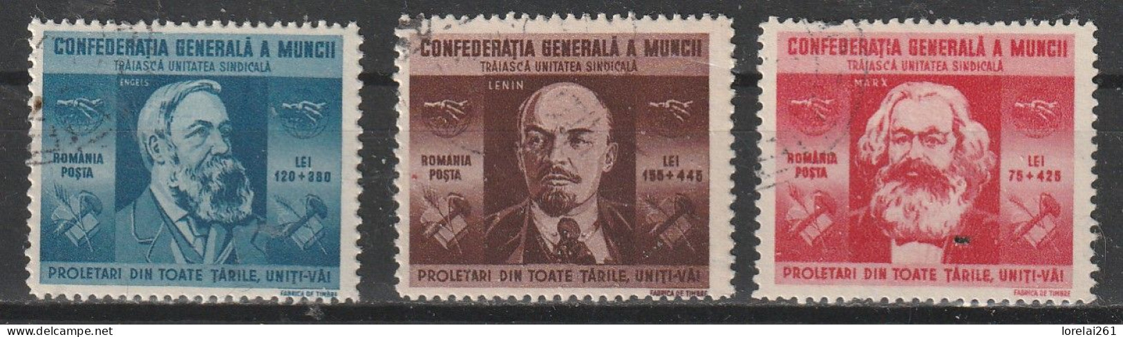 1945 - Confédération Générale Du Travail Mi No 861/863 - Oblitérés