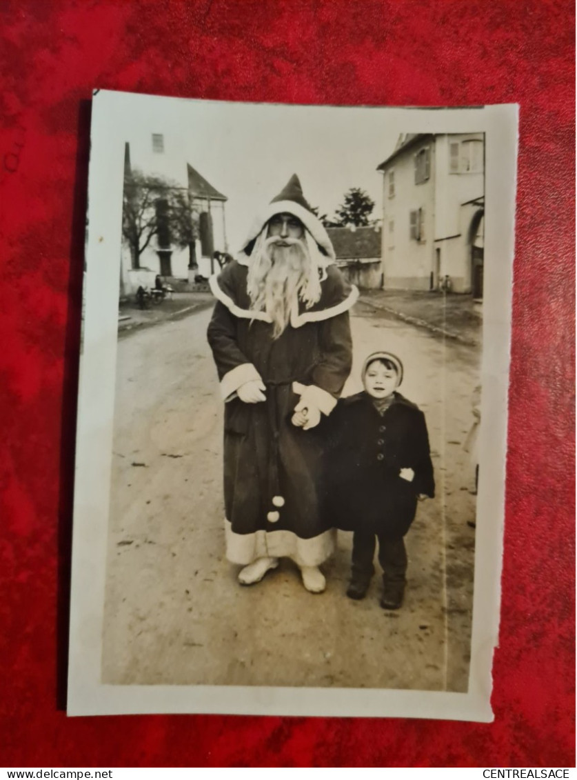 PHOTO HILSENHEIM PERE NOEL AVEC SONIA 1958 - Autres & Non Classés