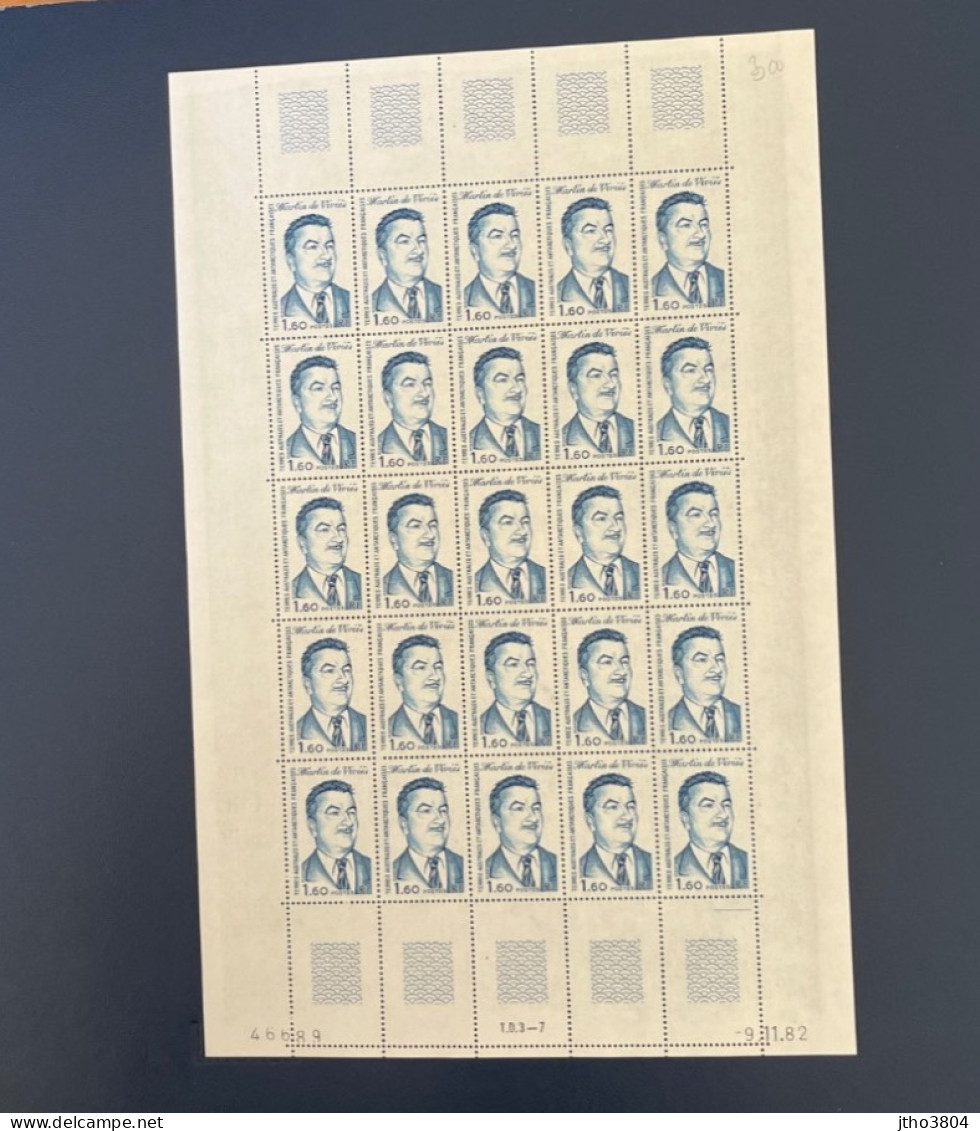 TAAF 1982 PLANCHE Feuille 25v Neuf MNH **  PO 99 Martin De Vivies - Unused Stamps