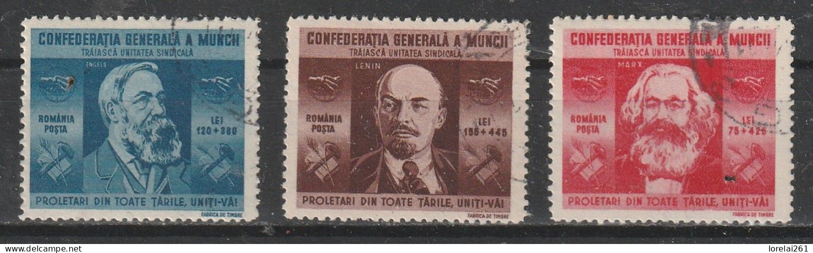 1945 - Confédération Générale Du Travail Mi No 861/863 - Usati