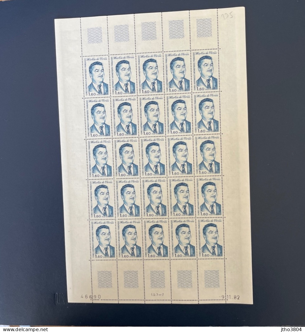 TAAF 1982 PLANCHE Feuille 25v Neuf MNH **  PO 99 Martin De Vivies - Unused Stamps