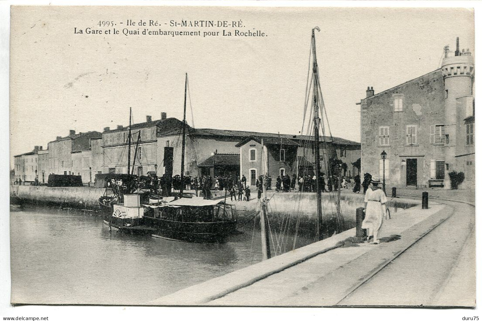 CPA Voyagé 1926 * ILE De RÉ SAINT MARTIN De RÉ La Gare Et Le Quai D'embarquement Pour La Rochelle * R. Bergevin Editeur - Saint-Martin-de-Ré