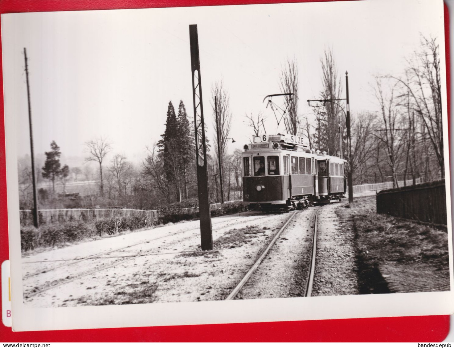 SUISSE - GENEVE - VILLETTE  PHOTO DE J. BAZIN 1953 - " TRAMWAY Publicité SUZE - Andere & Zonder Classificatie