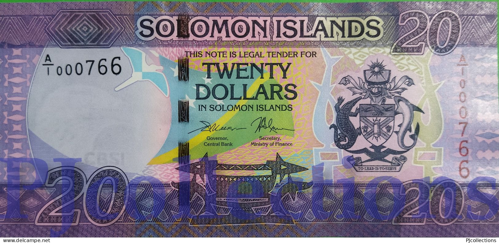 SOLOMON ISLANDS 20 DOLLARS 2017 PICK 34 UNC LOW SERIAL NUMBER "A/1 000766" - Isla Salomon