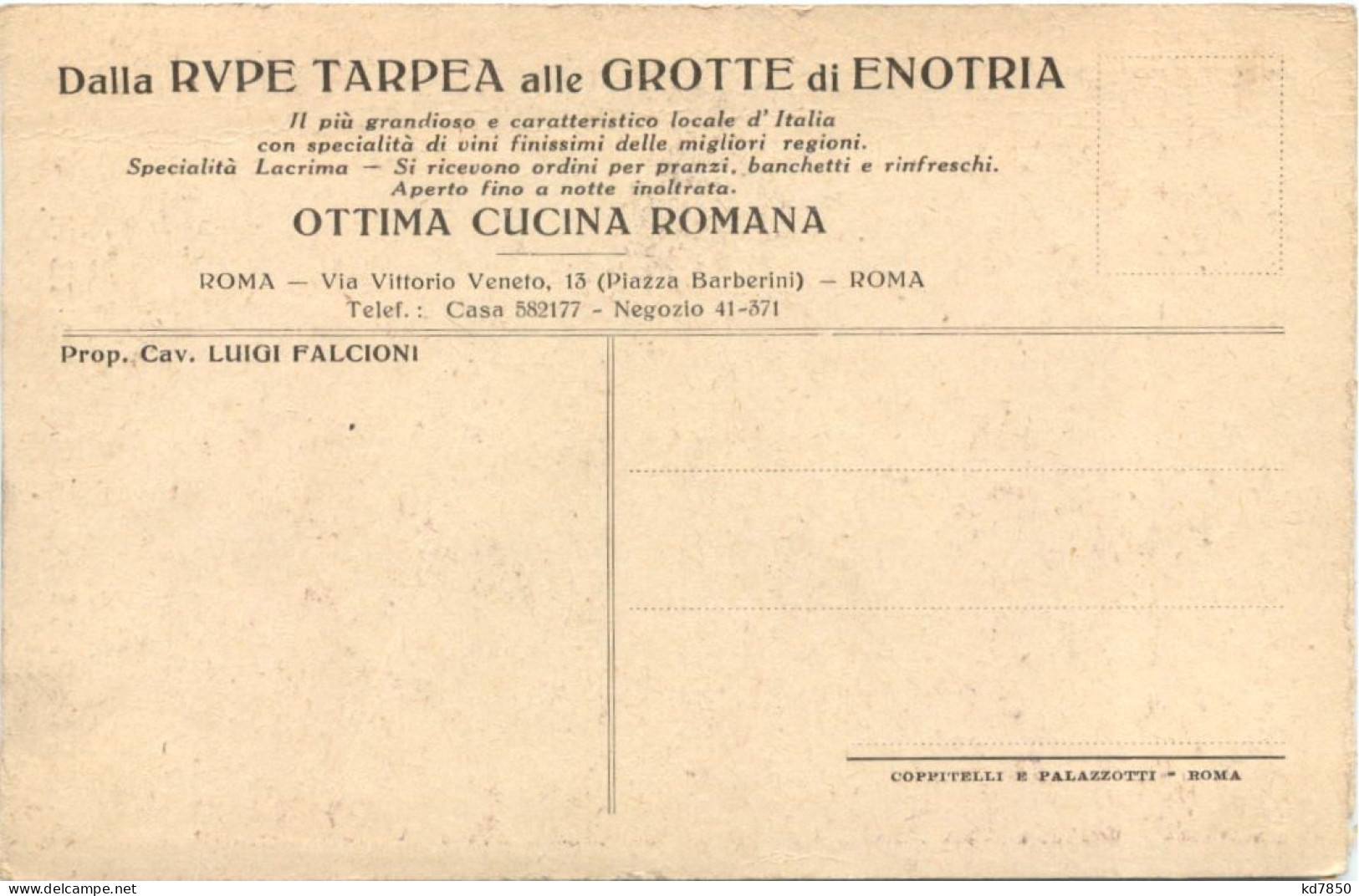 Roma - Dalla Rupe Tarpea Alle Grotte Di Enotria - Other & Unclassified