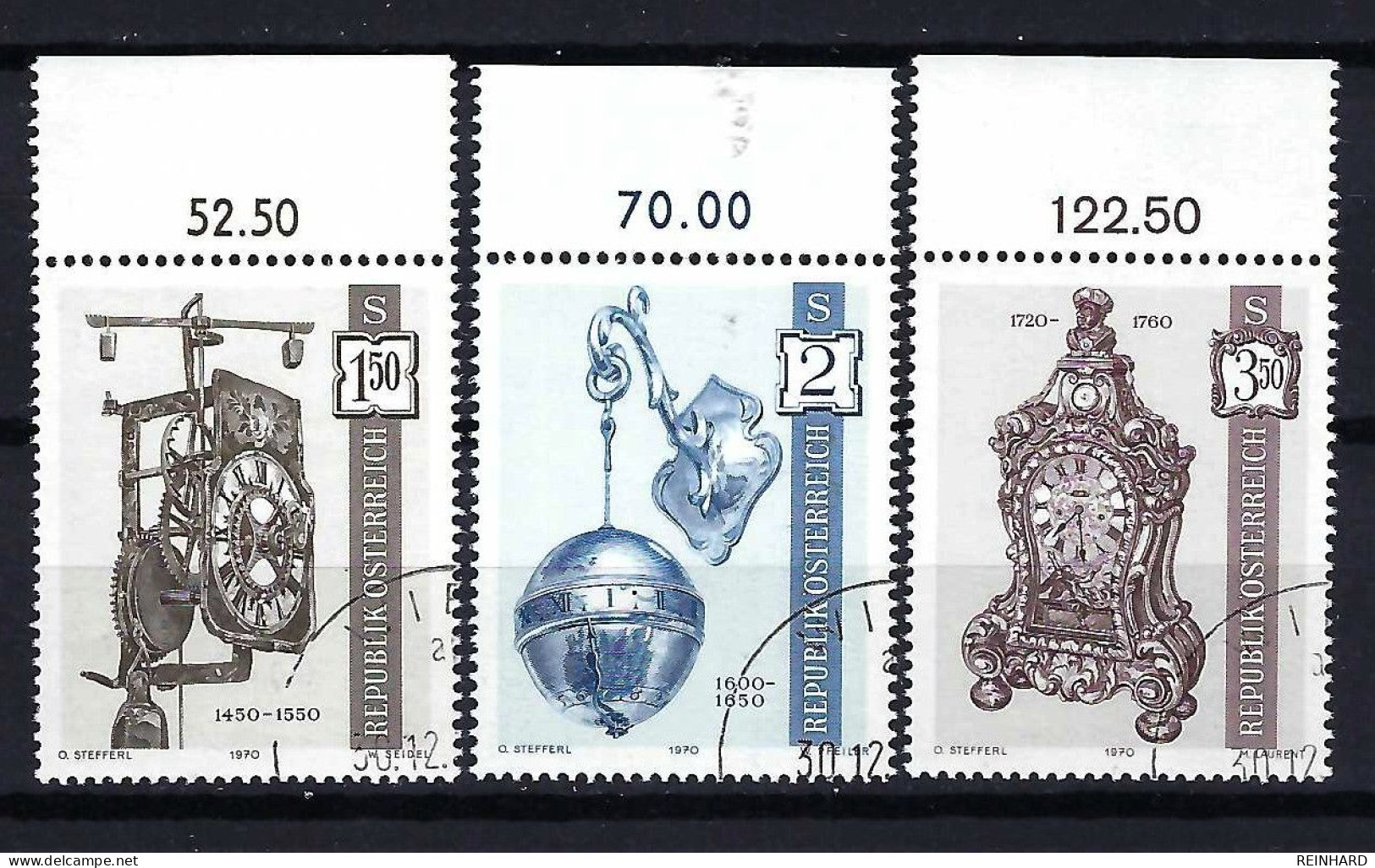 ÖSTERREICH Komplettsatz ANK-Nr. 1358 - 1360 Alte Uhren Gestempelt - Siehe Bild - Used Stamps