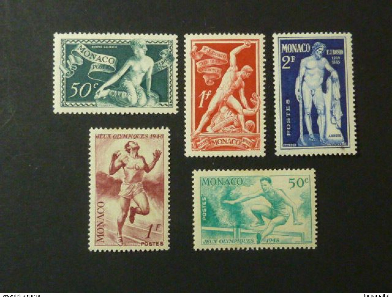 MONACO, Année 1948, YT N° 314-315-316-319-320 Neufs MH - Unused Stamps