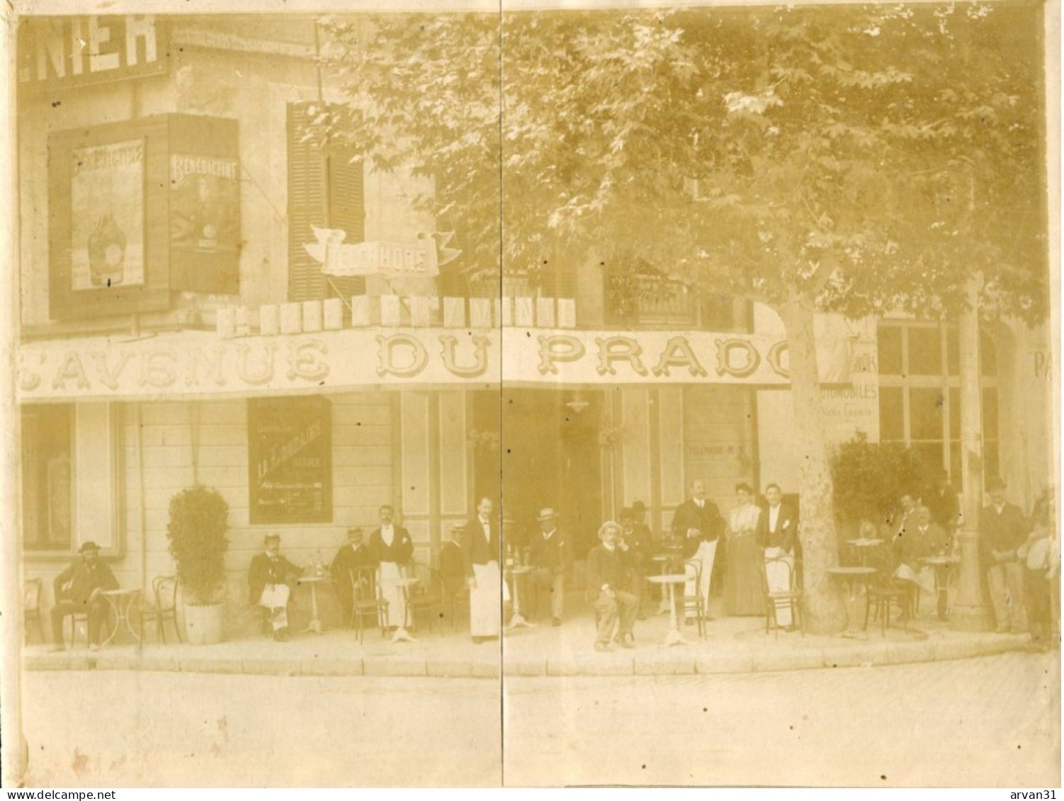 MARSEILLE -- GRANDE PHOTO Du CAFE De L' AVENUE Du PRADO En 1895 - 1898  -- - Castellane, Prado, Menpenti, Rouet