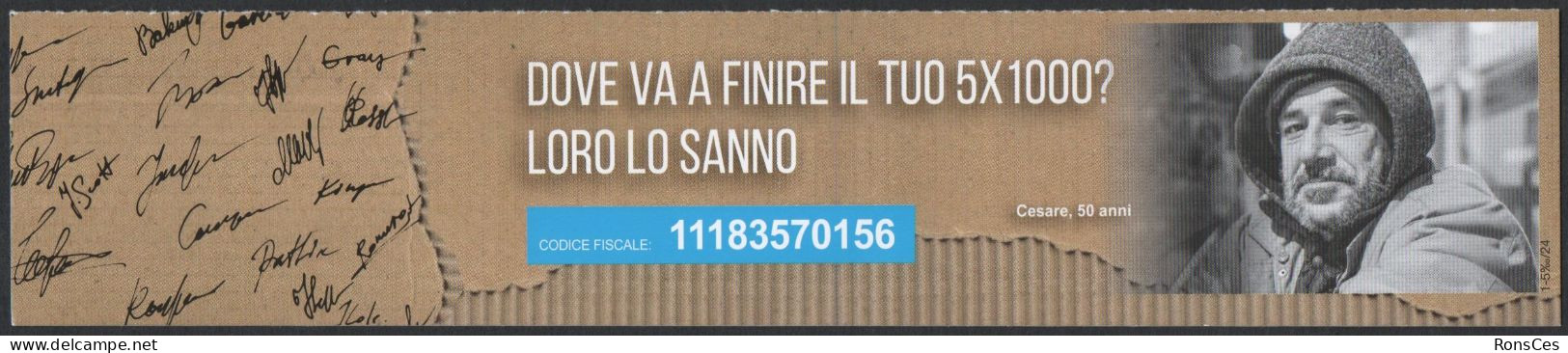 ITALIA SEGNALIBRO / BOOKMARK DOVE VA A FINIRE IL TUO 5x1000? LORO LO SANNO - PROGETTO ARCA - I - Bookmarks