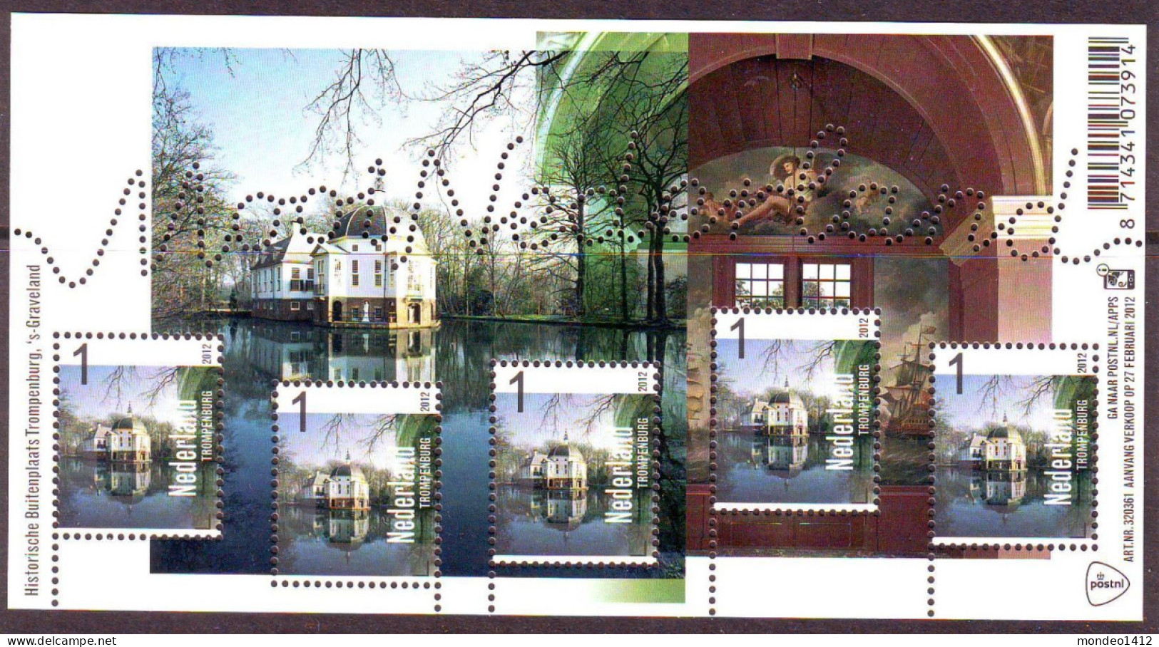 Nederland 2012 - NVPH 2903 - Blok Block - Mooi Nederland Trompenburg - MNH - Unused Stamps