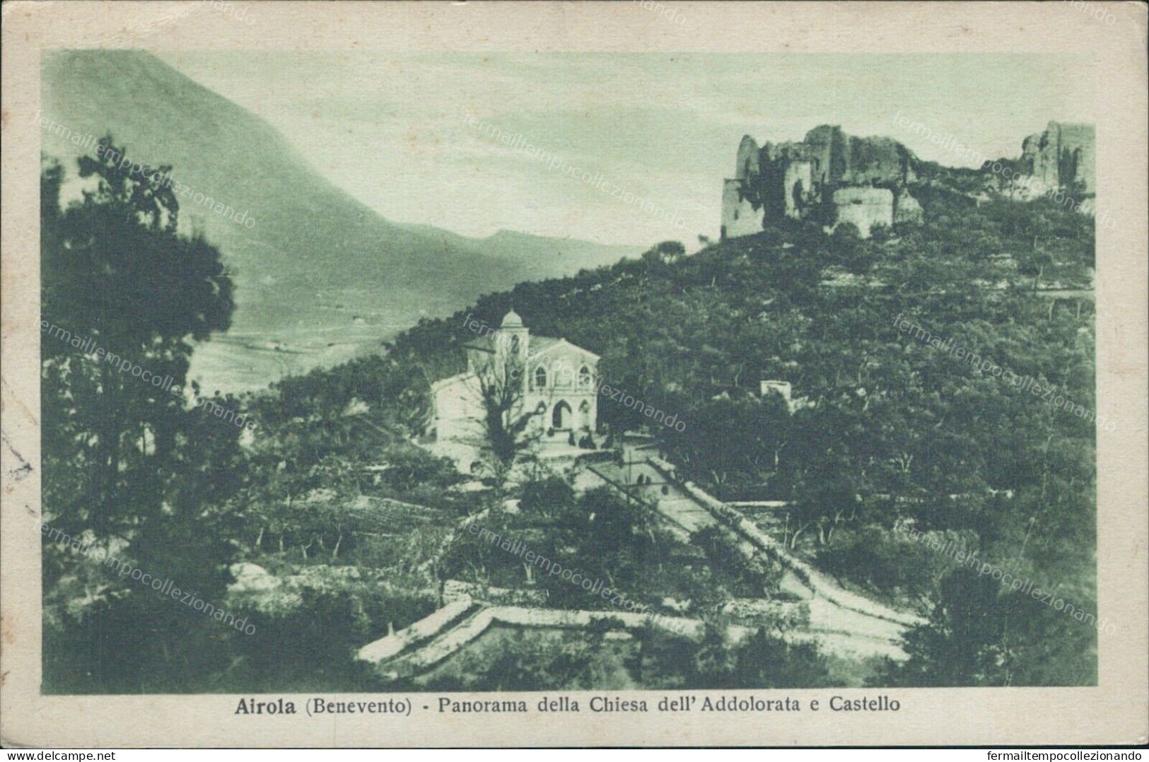 Cs225 Cartolina Airola Panorama Della Chiesa Dell'addolorata Benevento - Benevento