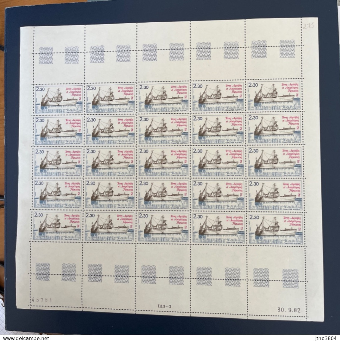 TAAF 1982 PLANCHE Feuille 25v Neuf MNH **  PO 100 Chalutier Austral - Nuevos