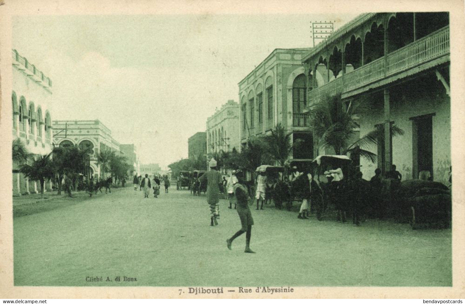 Djibouti, DJIBOUTI, Rue D'Abyssinie, Street Scene (1931) Postcard - Dschibuti
