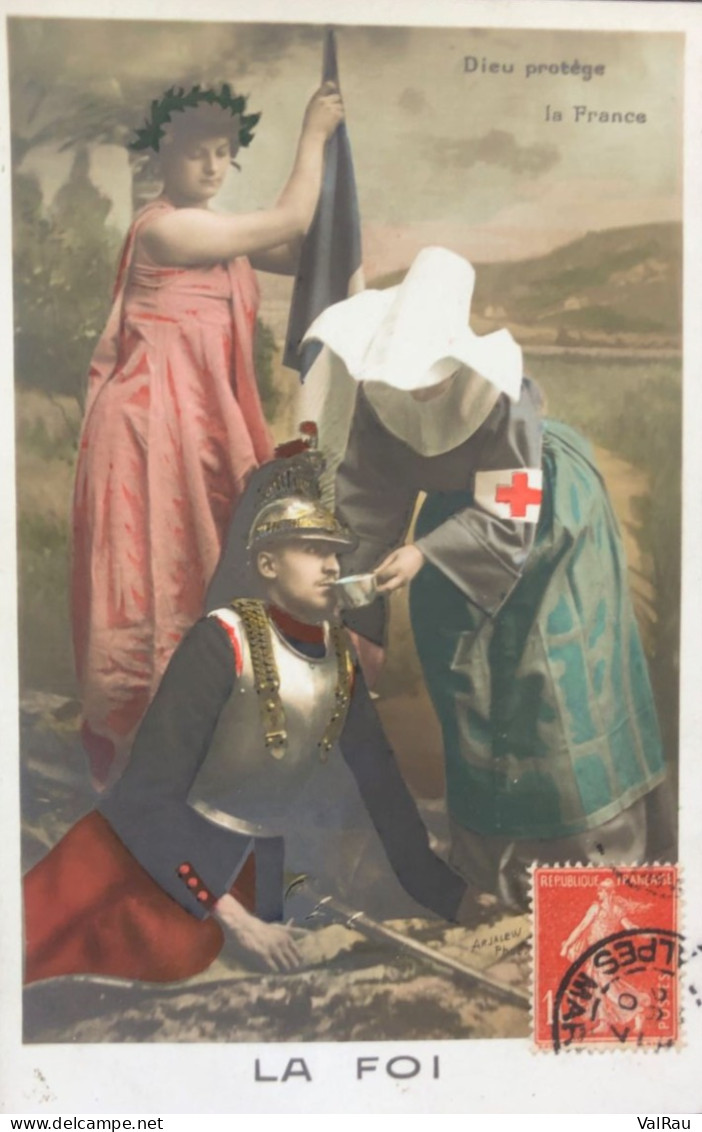 Dieu Protège La France - La Foi - CPA Photo Couleur - Patriotiques