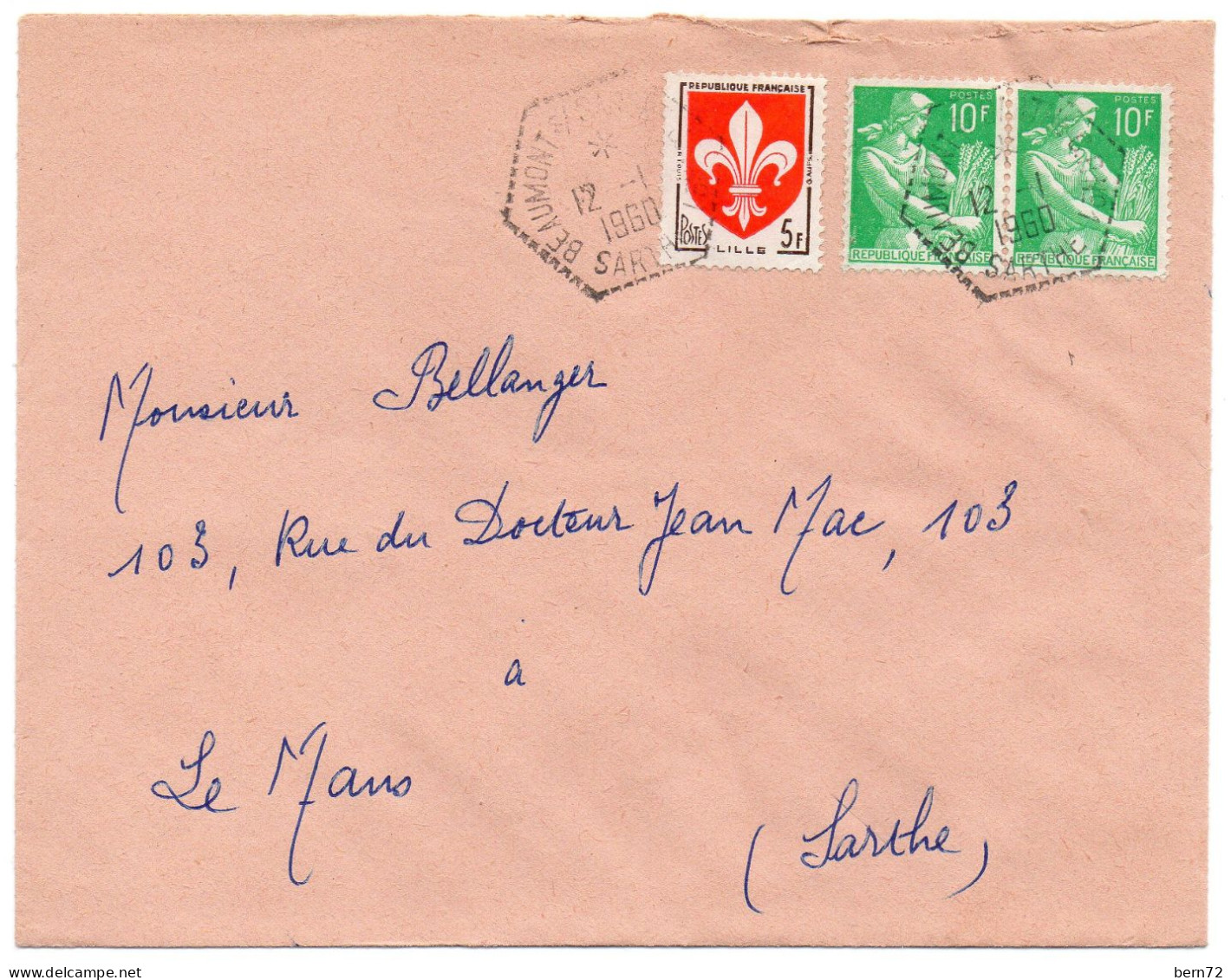 SARTHE - Beaumont / Sarthe - CP N° 2 -  Le 12 Janvier 1960 - 1961-....