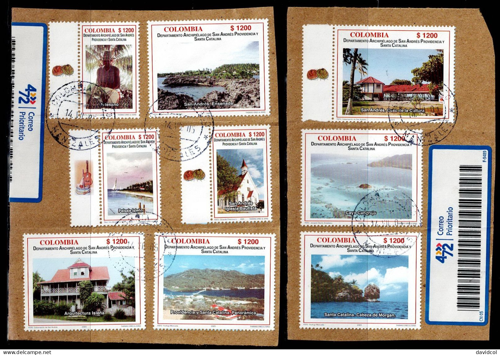 0005I-COLOMBIA-2005- USED STAMPS LOT - SAN ANDRES DEPARTMENT - COMPLETE SET - Kolumbien