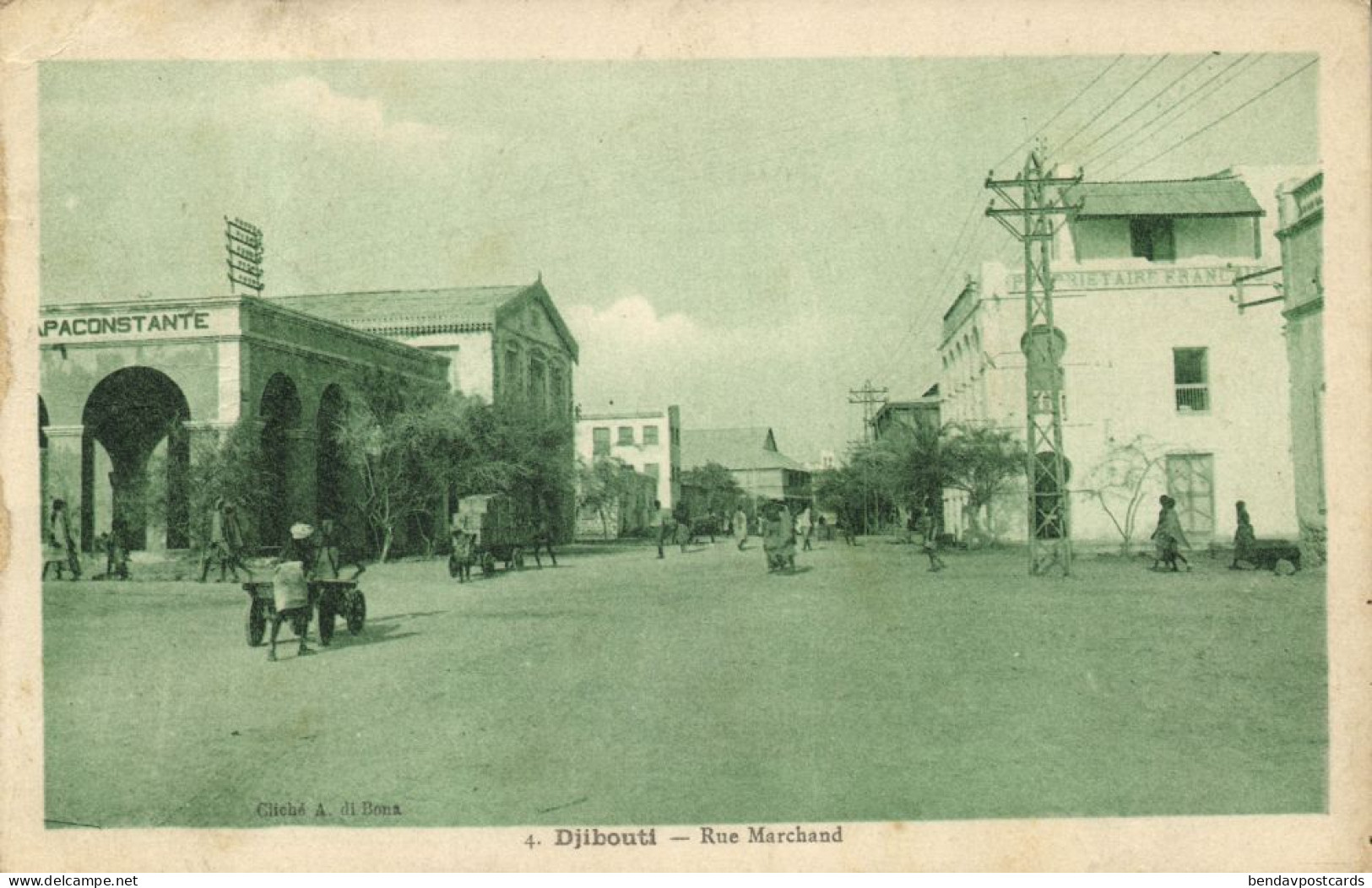 Djibouti, DJIBOUTI, Rue Marchand, Street Scene (1931) Postcard - Dschibuti