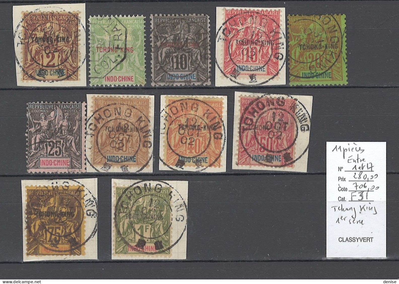 Tchong King - 11 Valeurs Entre 1 Et 17 - Oblitérées - Used Stamps