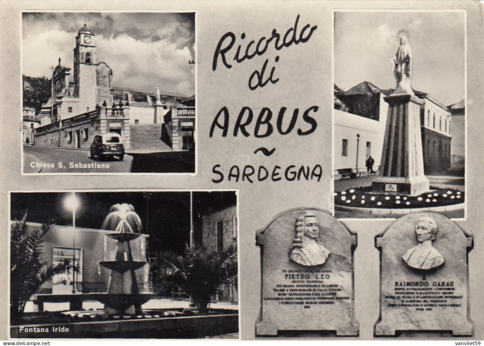 ARBUS-SUD SARDEGNA-RICORDO DI..MULTIVEDUTE- CARTOLINA VERA FOTO VIAGGIATA IL 13-8-1964 - Autres & Non Classés