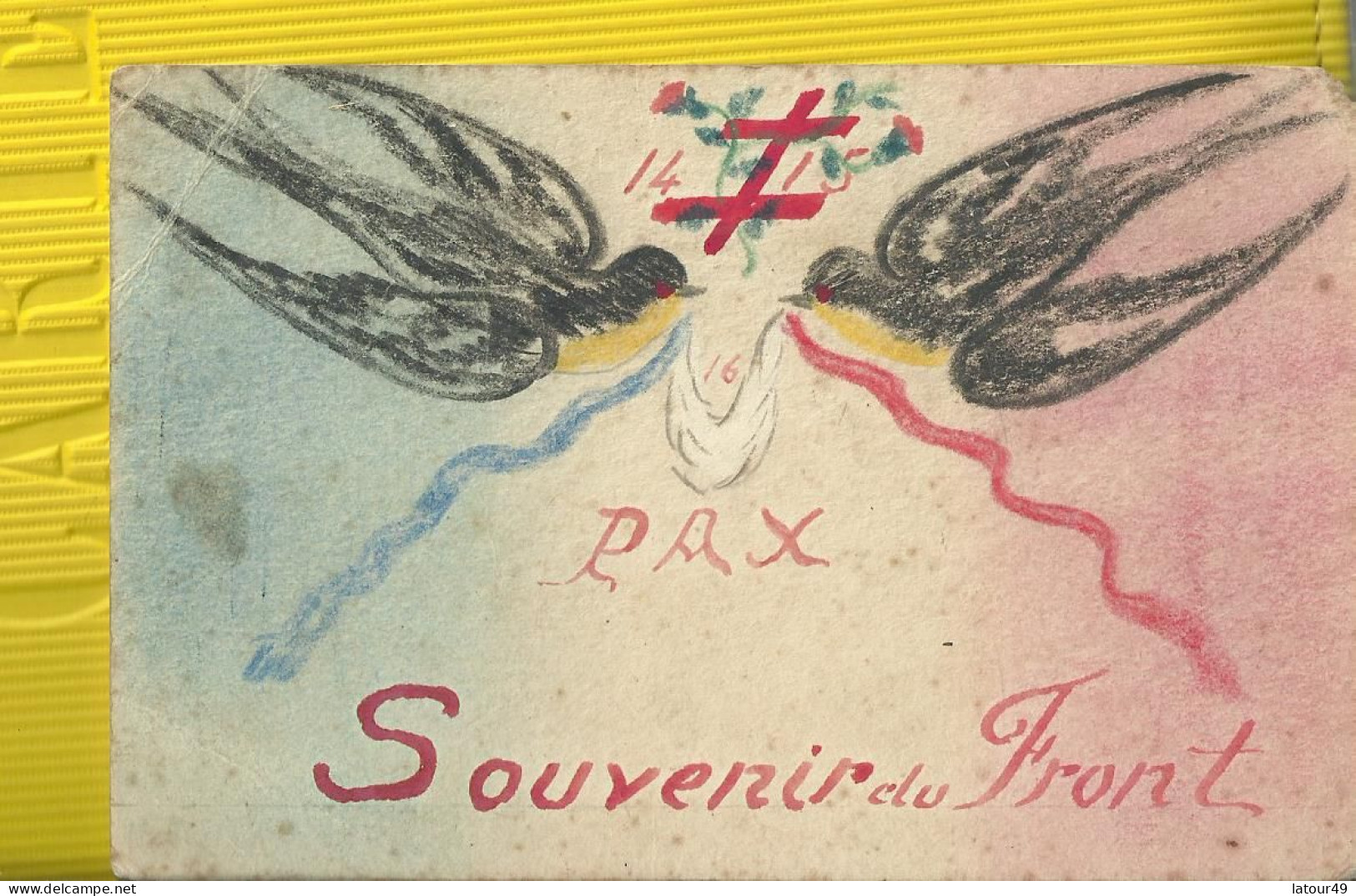 Ww1 Carte Postale Militaire  Troupes De Campagne Dessine Par  Poilu  1914 1915  Souvenir Du Front - War 1914-18