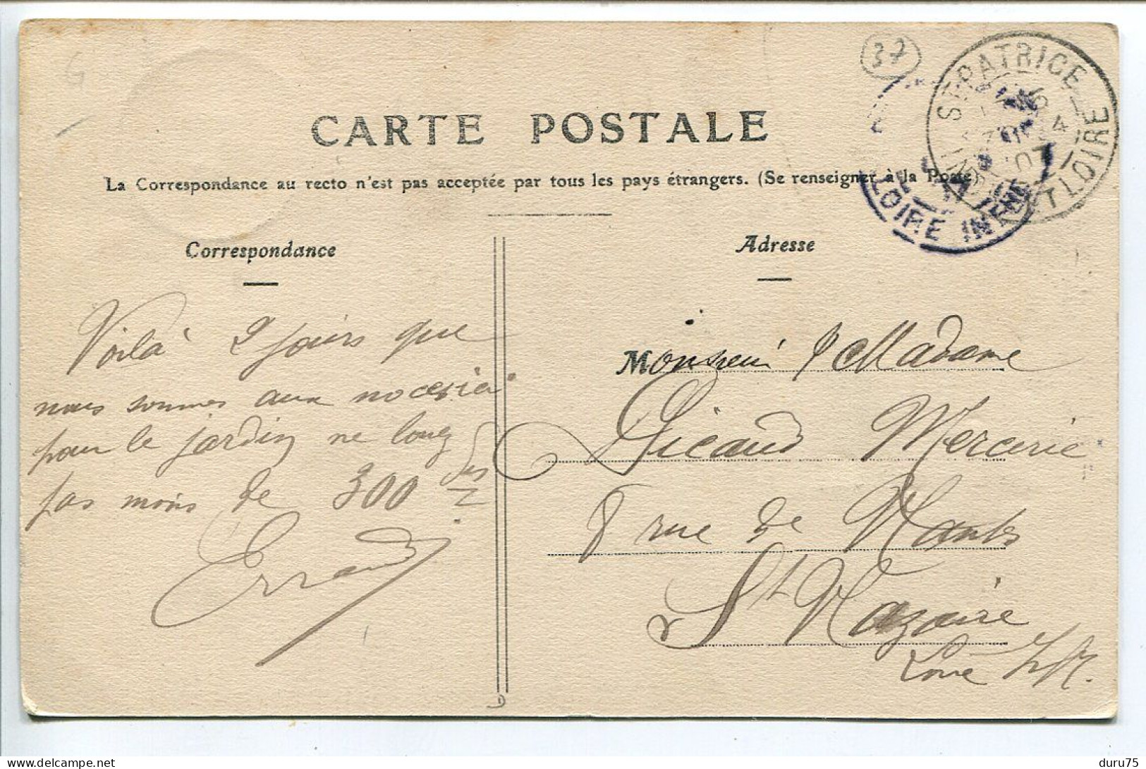 CPA Voyagé 1907 * SAINT PATRICE (Indre Et Loire) Vue D'ensemble - Andere & Zonder Classificatie