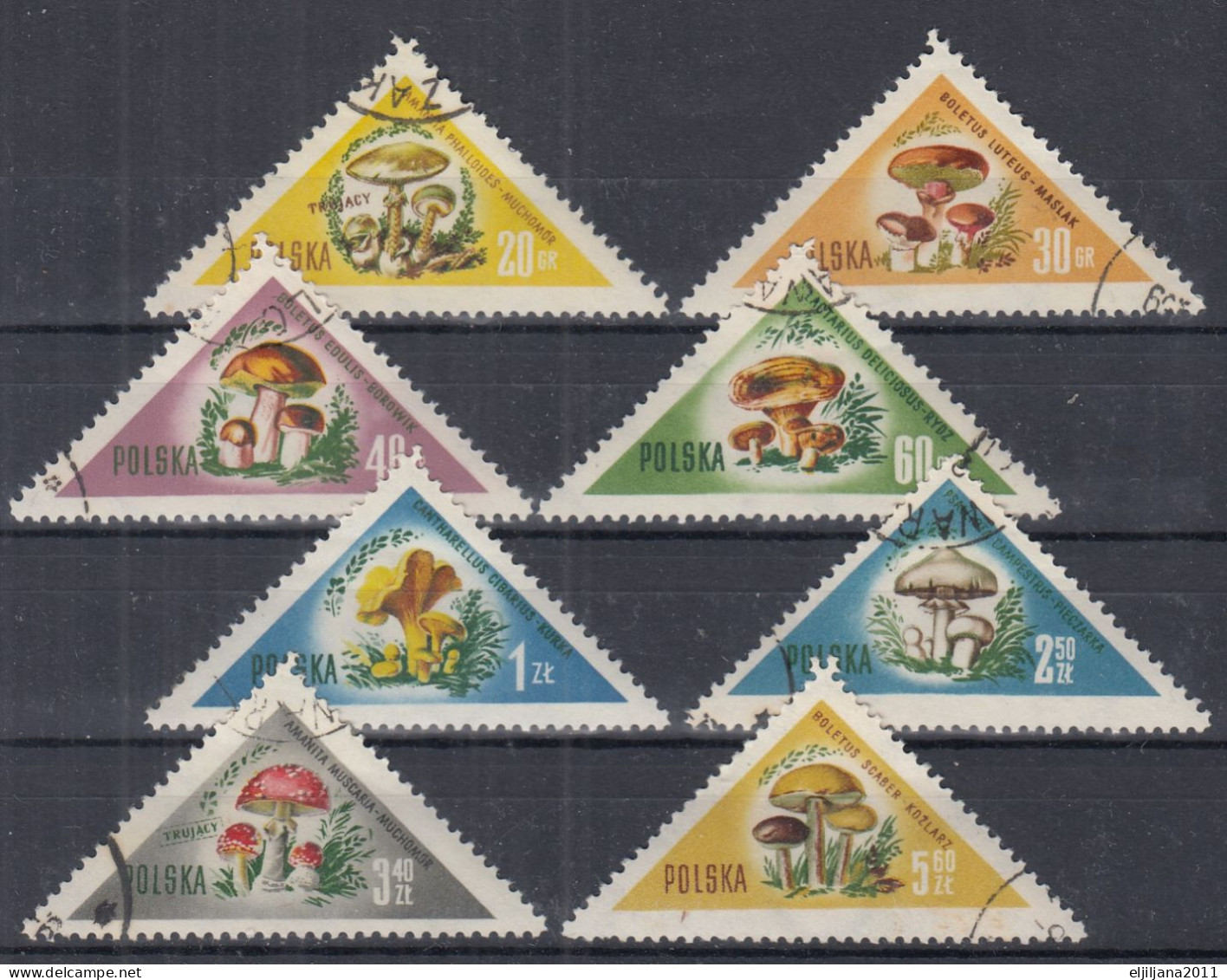 ⁕ Poland / Polska 1959 ⁕ Pilze / Mushrooms Mi.1093-1100 ⁕ 8v Used - Used Stamps
