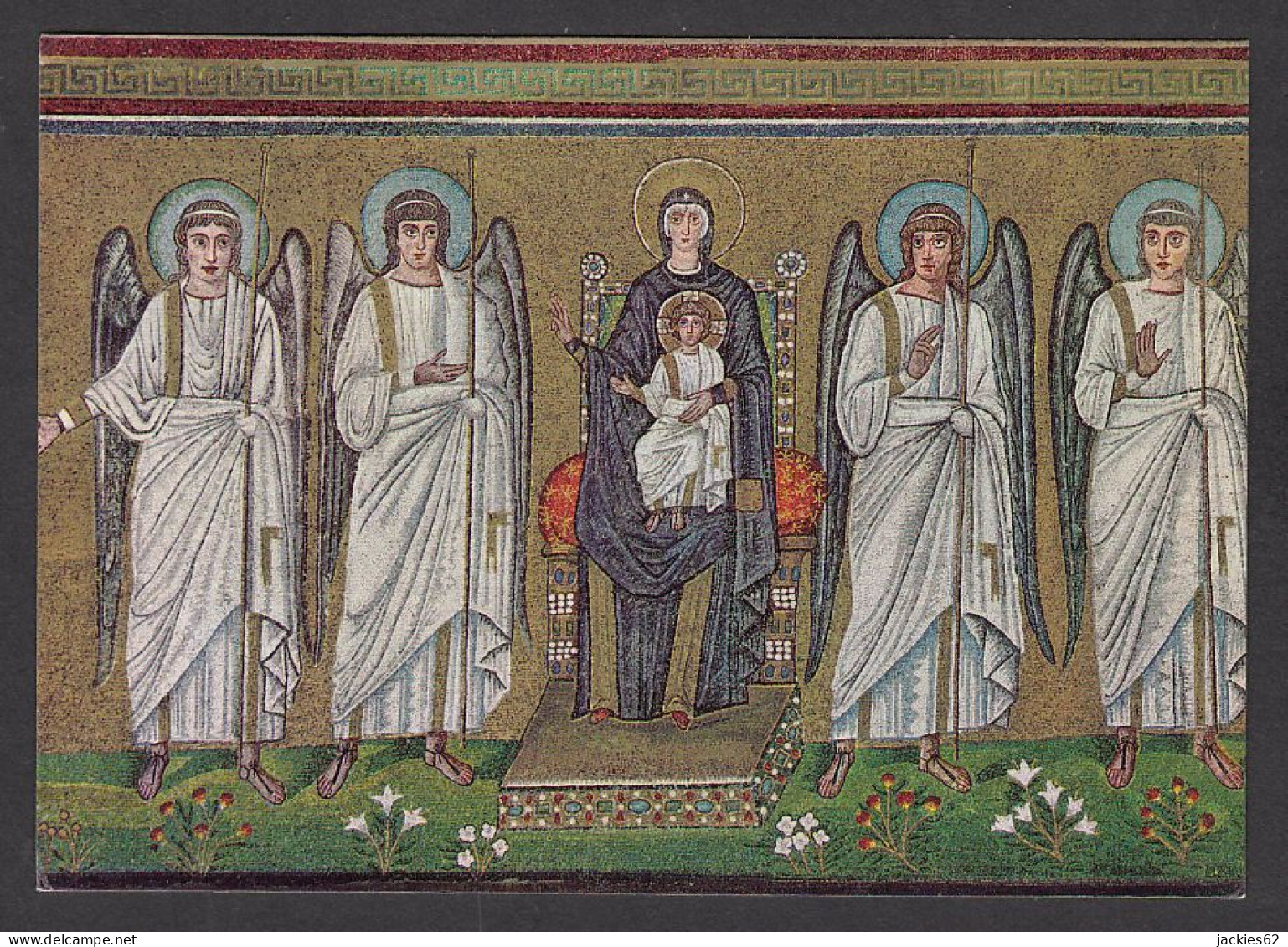 080260/ RAVENNA, Basilica Di Sant'Apollinare Nuovo, Mosaici, *La Vergine Con Il Bambino Gesù E Angeli*  - Ravenna