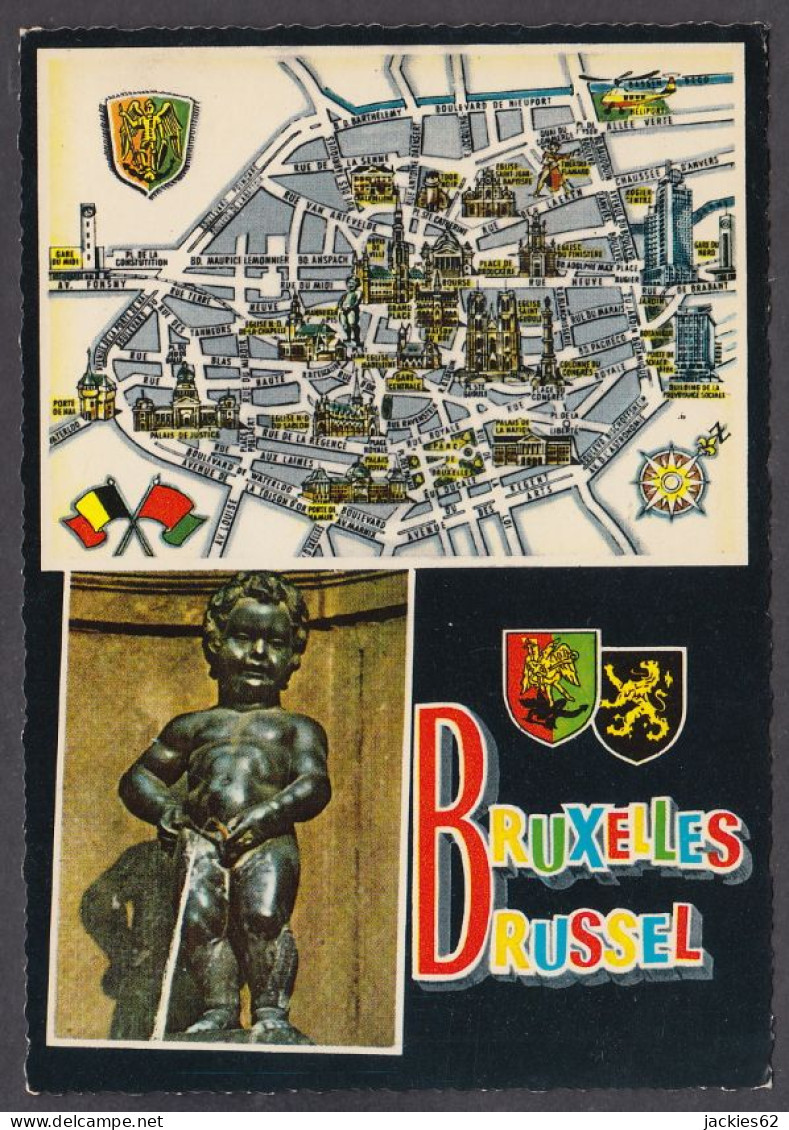 125345/ BRUXELLES, Plan De La Ville Et Manneken-Pis - Sonstige & Ohne Zuordnung