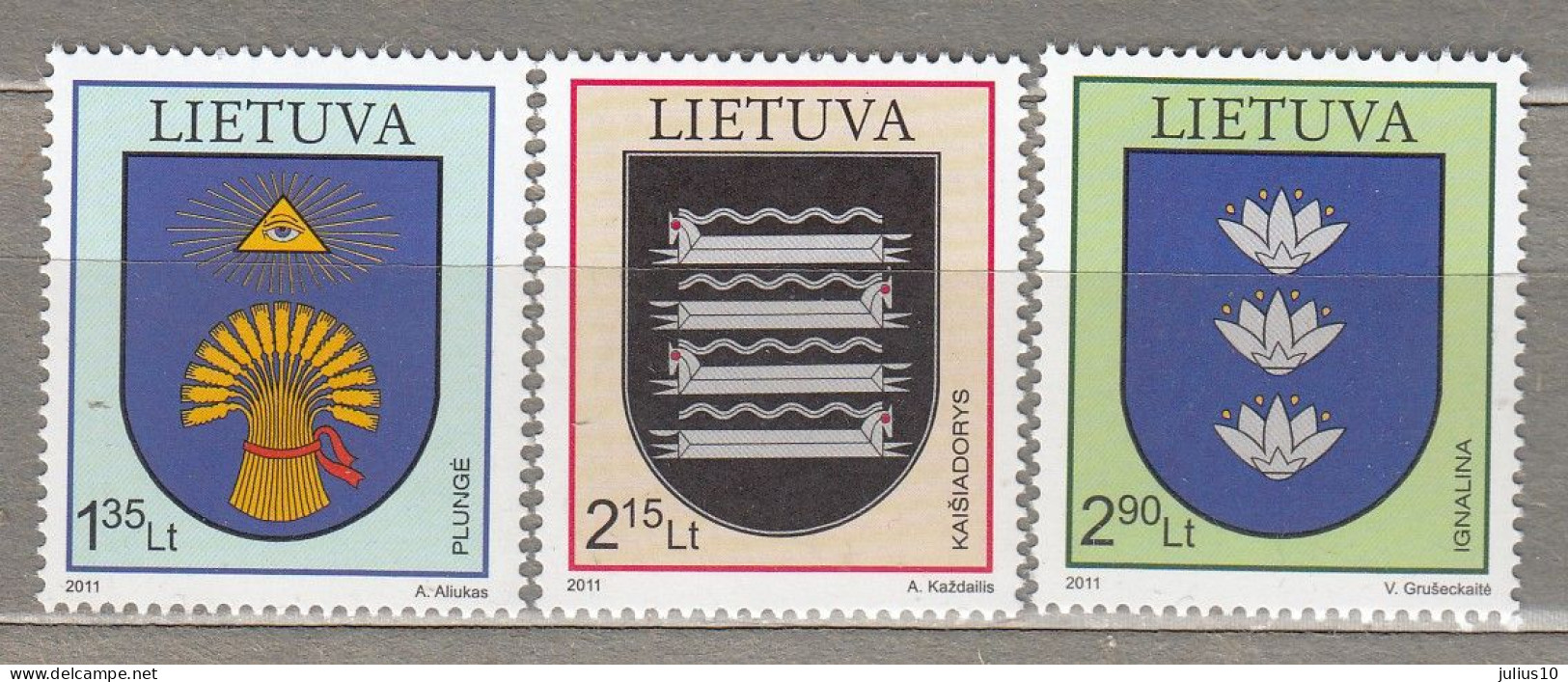 LITHUANIA 2011 Coat Of Arms MNH(**) Mi 1074-1076 #Lt883 - Lituania