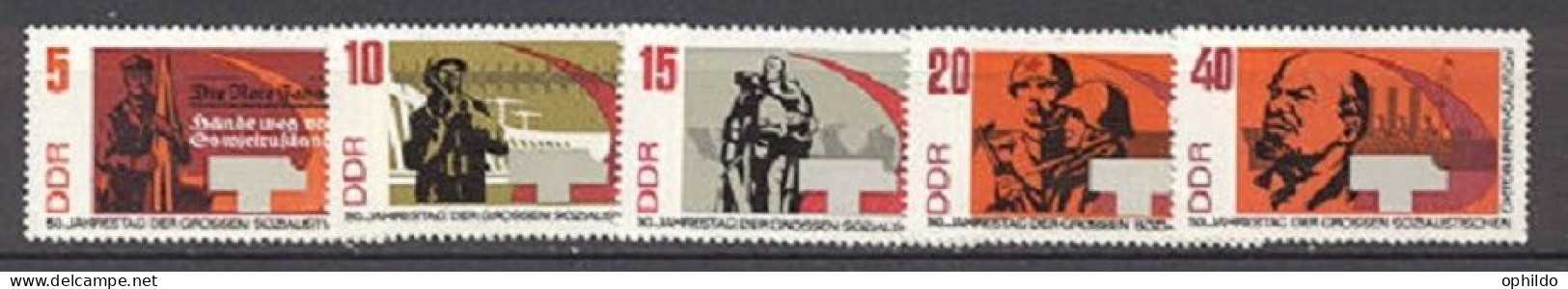 DDR   1009/1013  * *   TB   Revolution Lenine  Cote 5.50 Euro   - Unused Stamps