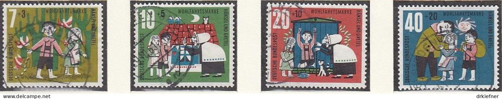 BRD  369-372, Gestempelt, Wohlfahrt: Märchen: Hänsel Und Gretel, 1961 - Gebraucht