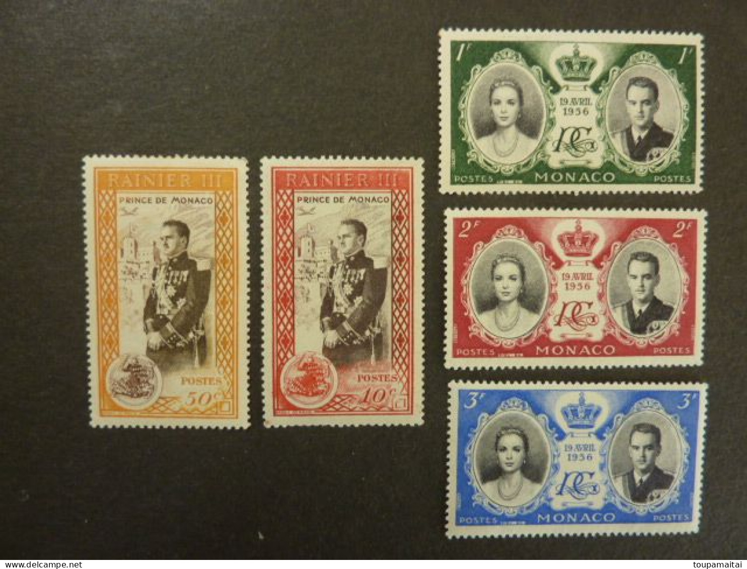 MONACO, Années 1950 Et 1956, YT N° 338-339-476-474-475 Neufs MH - Unused Stamps