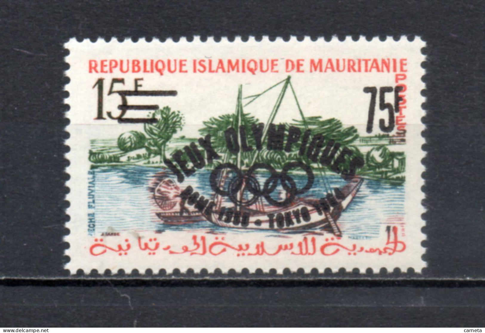 MAURITANIE  N° 154A   NEUF SANS CHARNIERE   COTE 29.50€    BATEAUX JEUX OLYMPIQUES TOKYO - Mauritania (1960-...)