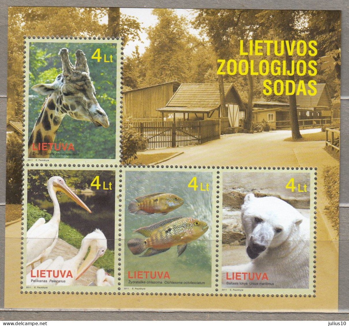 LITHUANIA 2011 Fauna Animals Birds ZOO Kaunas MNH(**) Mi Bl 42 #Lt885 - Autres & Non Classés