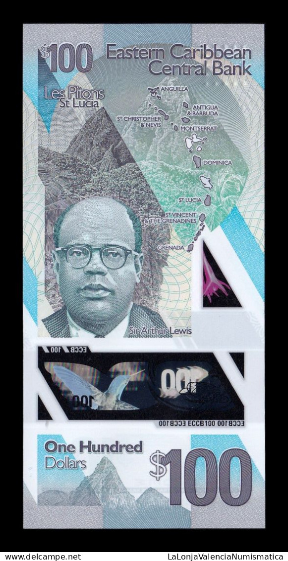 Estados Caribe East Caribbean 100 Dollars Elizabeth II 2019 Pick 60 Polymer Sc Unc - Caribes Orientales