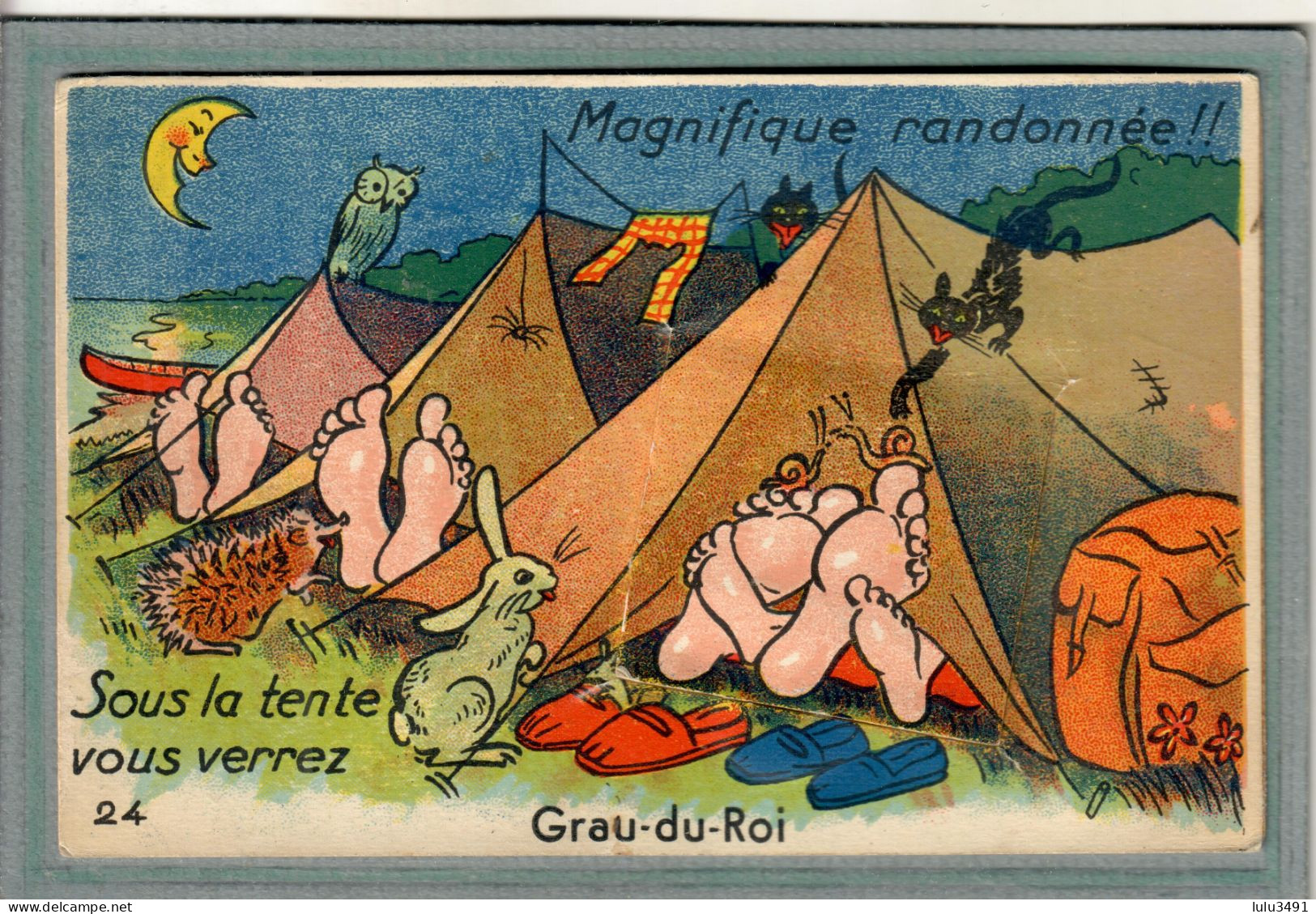 CPA - (30) GRAU-du-ROI - Carte à Système Avec Fenêtre Et Dépliant Accordéon Complet Des 10 Images -1951 - Le Grau-du-Roi