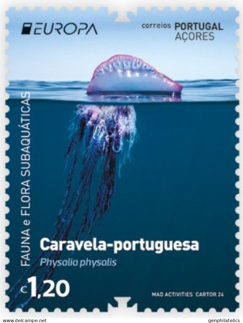 PORTUGAL (Azores) 2024 Europa CEPT. Underwater Fauna & Flora - Fine Stamp MNH - Açores